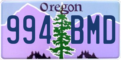 OR license plate 994BMD