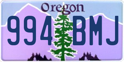 OR license plate 994BMJ