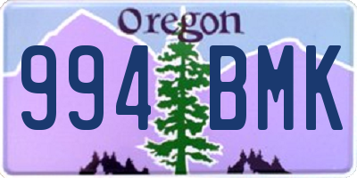 OR license plate 994BMK