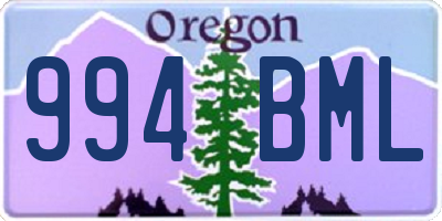 OR license plate 994BML