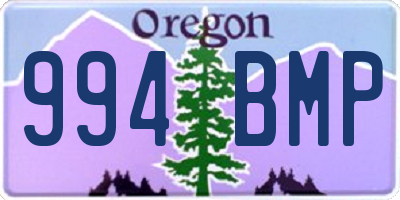 OR license plate 994BMP