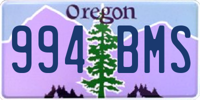 OR license plate 994BMS