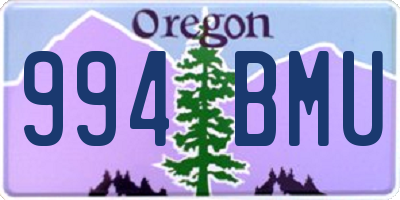 OR license plate 994BMU