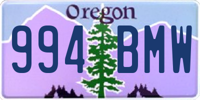 OR license plate 994BMW