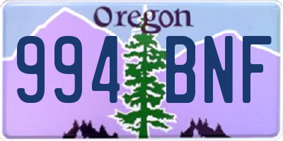 OR license plate 994BNF
