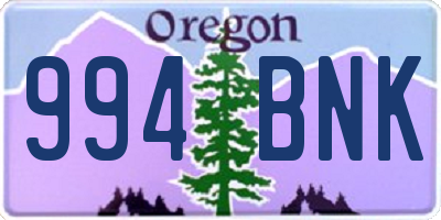 OR license plate 994BNK