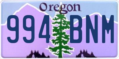OR license plate 994BNM