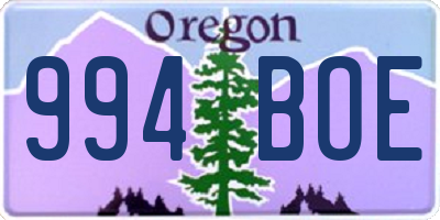OR license plate 994BOE