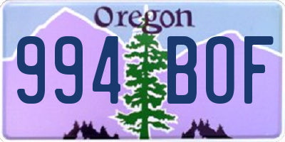 OR license plate 994BOF