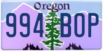 OR license plate 994BOP