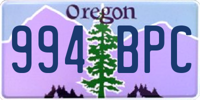 OR license plate 994BPC