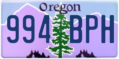 OR license plate 994BPH