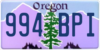 OR license plate 994BPI