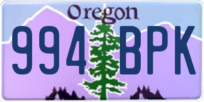 OR license plate 994BPK