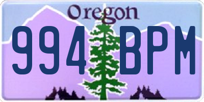 OR license plate 994BPM