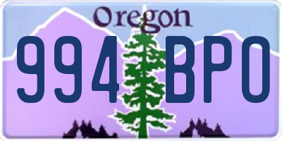 OR license plate 994BPO