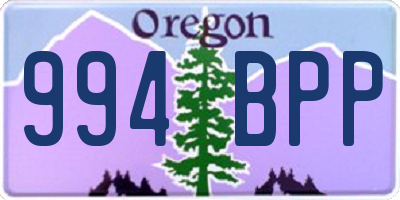 OR license plate 994BPP