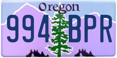 OR license plate 994BPR