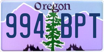 OR license plate 994BPT