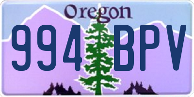 OR license plate 994BPV