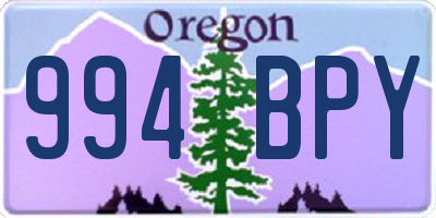 OR license plate 994BPY