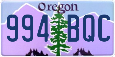 OR license plate 994BQC