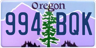 OR license plate 994BQK