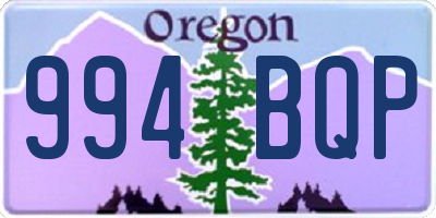 OR license plate 994BQP