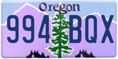OR license plate 994BQX