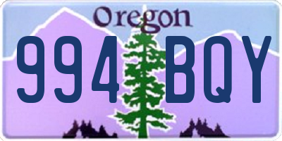 OR license plate 994BQY