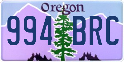 OR license plate 994BRC