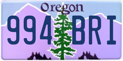 OR license plate 994BRI