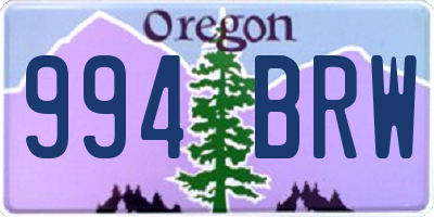 OR license plate 994BRW