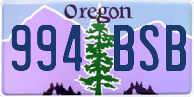 OR license plate 994BSB