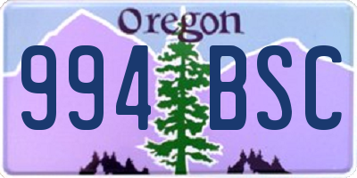 OR license plate 994BSC
