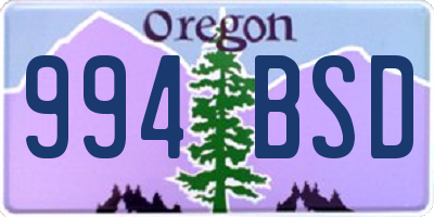 OR license plate 994BSD