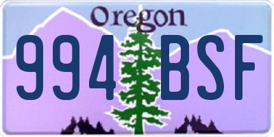 OR license plate 994BSF