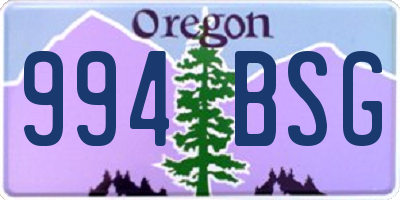 OR license plate 994BSG