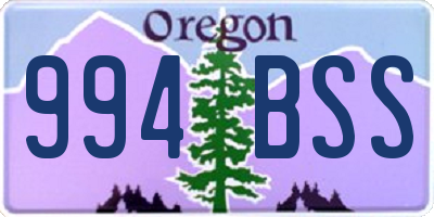 OR license plate 994BSS