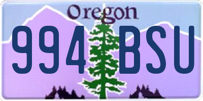 OR license plate 994BSU