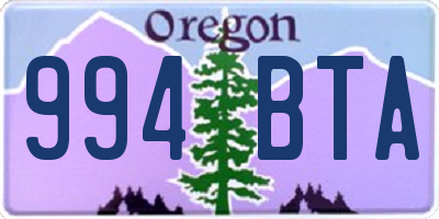OR license plate 994BTA
