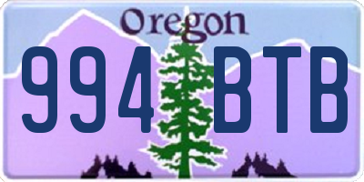 OR license plate 994BTB