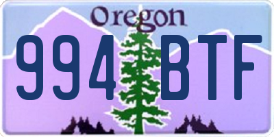 OR license plate 994BTF