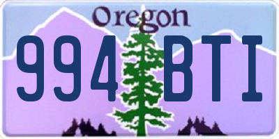 OR license plate 994BTI