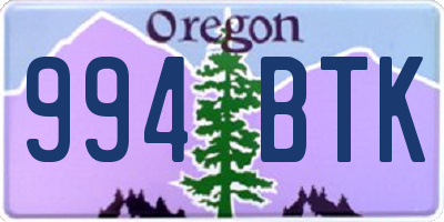 OR license plate 994BTK