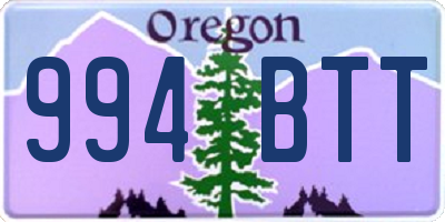 OR license plate 994BTT