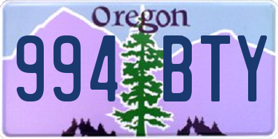 OR license plate 994BTY
