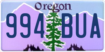 OR license plate 994BUA