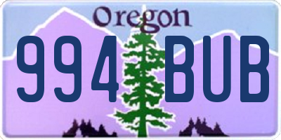 OR license plate 994BUB