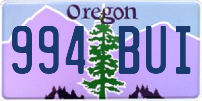 OR license plate 994BUI